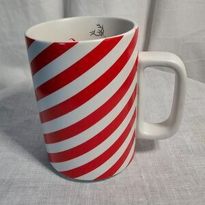 Starbucks 2018 Christmas Peppermint Stripe Coffee Mug w Reindeer on Sled 12 oz.